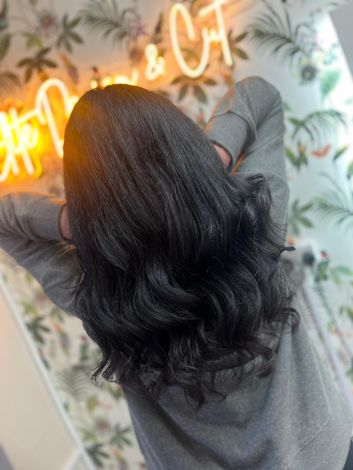 Colour refresh black blue hair 