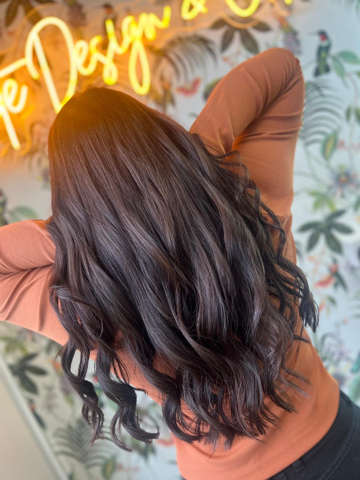 demi gloss colour and curls long hair