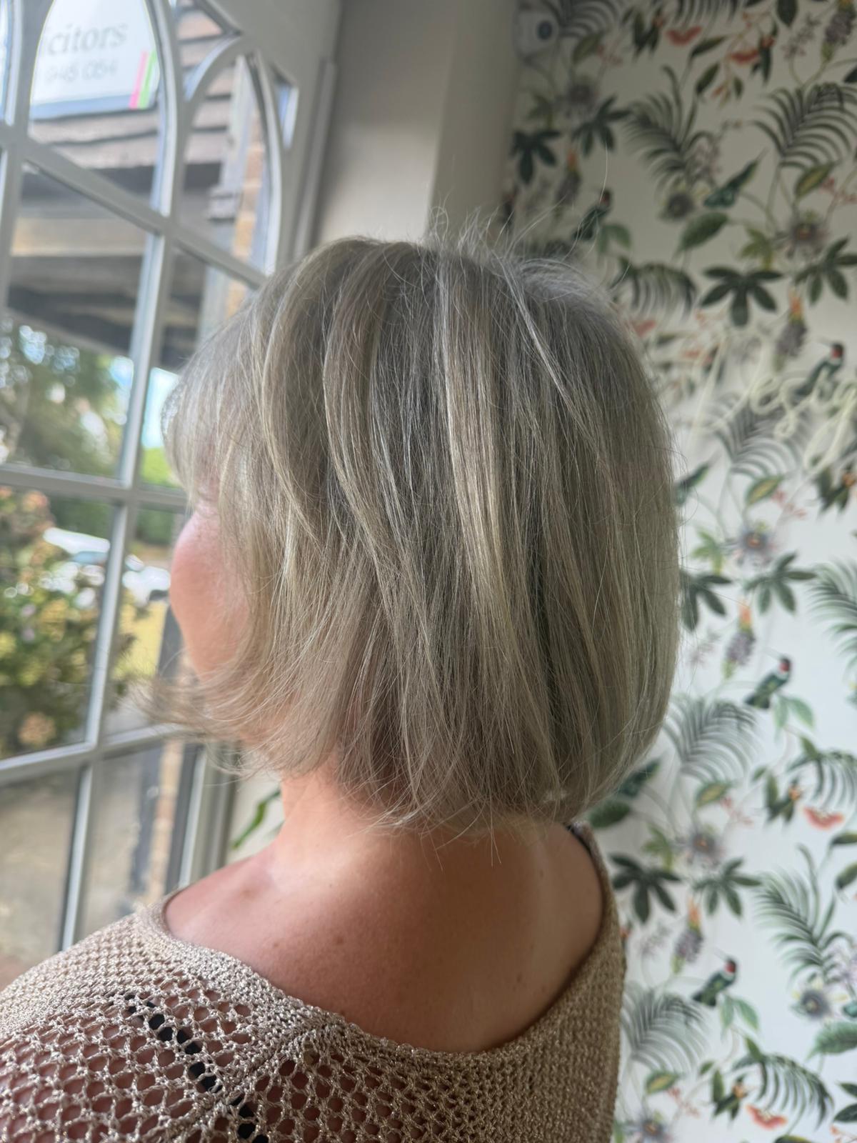 Ash tone matching blending hair colour