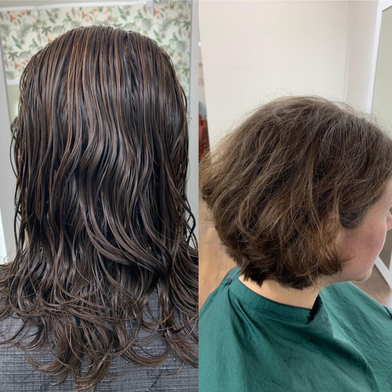 Medium length to short hair